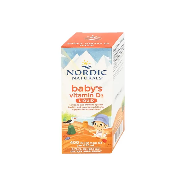 Dung dịch Nordic Naturals Baby's Vitamin D3 22.5ml bổ sung Vitamin D, tăng cường hấp thu canxi vào xương