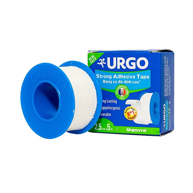 Băng keo lụa Urgo size 5cm x 5m băng các vết thương trong phẫu thuật, cố định thiết bị y tế