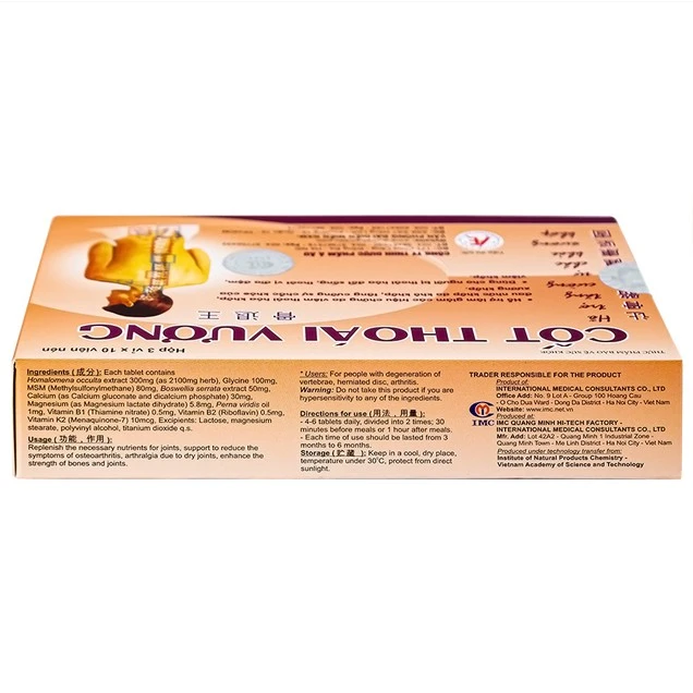 Viên uống Cốt Thoái Vương Á Âu hỗ trợ giảm triệu chứng viêm thoái hóa khớp