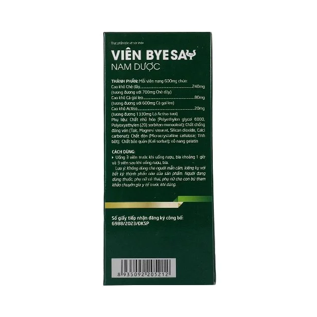 Giải Rượu Nam Dược ( viên ByeSay)  hỗ trợ giải độc, bảo vệ gan vỉ 6 viên