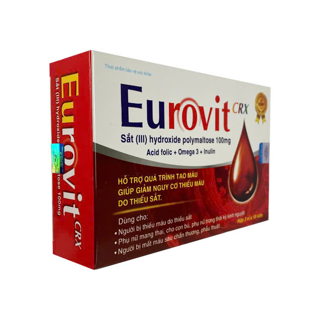 Viên uống CRX Eurovit - Bổ sung sắt hữu cơ & acid folic