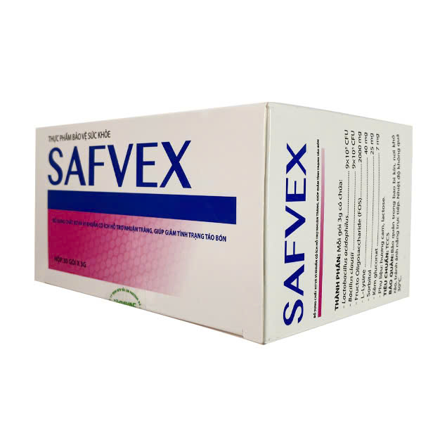 Bột pha uống Safvex 3g Pastuer Institute bổ sung chất xơ và vi khuẩn, hỗ trợ nhuận tràng, giảm táo bón (30 gói)