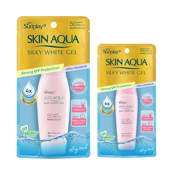 Gel chống nắng dưỡng da trắng mịn - Sunplay Skin Aqua Silky White Gel