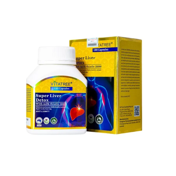 Viên uống Super Liver Detox Vitatree hỗ trợ góp phần giải độc gan (100 viên)