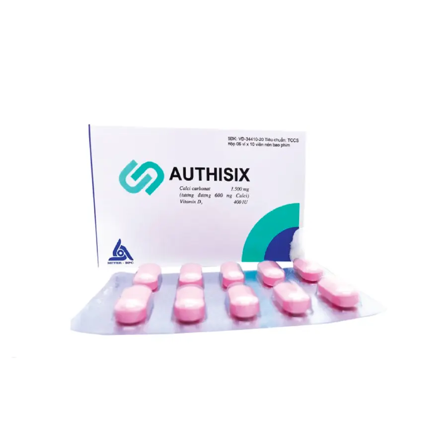 Thuốc Authisix Phòng Ngừa Và Điều Trị Và Thiếu Hụt Vitamin D Và Canxi (Hộp 6 Vĩ X 10 Viên)
