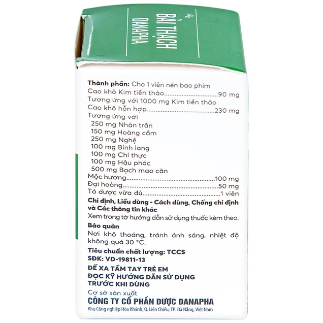 Thuốc Bài Thạch Danapha điều trị sỏi thận - tiết niệu, sỏi mật (45 viên)