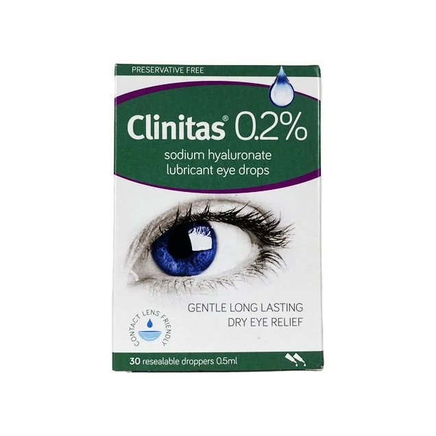 Dung dịch nhỏ mắt Clinitas 0.2% Farmigea giữ ẩm và ổn định màng nước mắt (30 ống x 0.5ml)