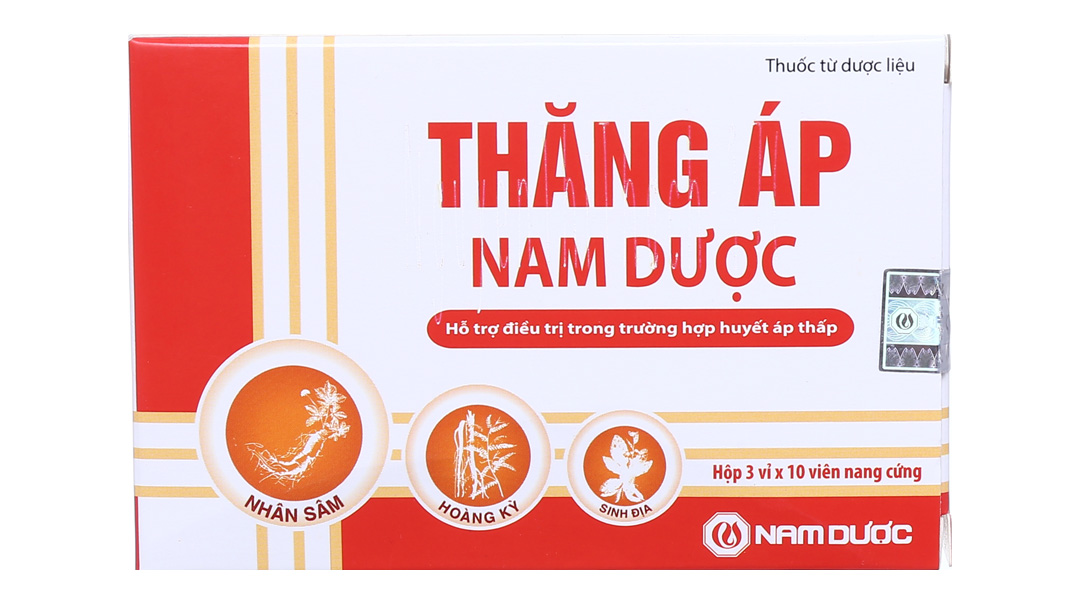 Thăng Áp Nam Dược hỗ trợ điều trị huyết áp thấp (3 vỉ x 10 viên)