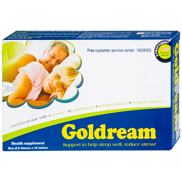 Viên uống Goldream IMC hỗ trợ ngủ ngon, giảm căng thẳng (20 viên)