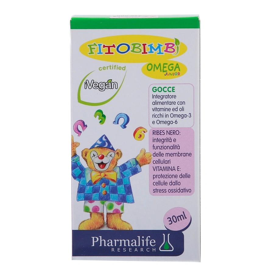 Siro Fitobimbi Omega Junior Gocce Pharmalife bổ sung acid béo không no Omega-3, Omega-6 (30ml)