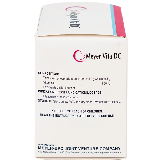 Cốm Pha Hỗn Dịch Uống Meyer Vita DC điều trị và phòng ngừa thiếu vitamin D và canxi, loãng xương
