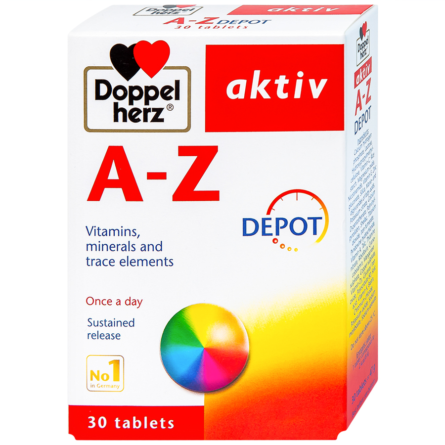 Viên uống A-Z Depot Doppelherz Aktiv bổ sung vitamin và khoáng chất (3 vỉ x 10 viên)