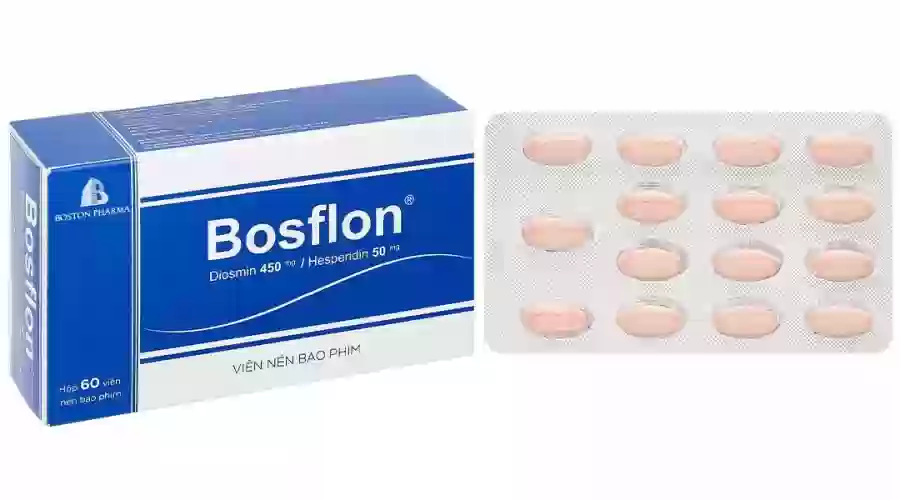 Bosflon điều trị các triệu chứng liên quan đến suy tĩnh mạch bạch huyết (4 vỉ x 15 viên)