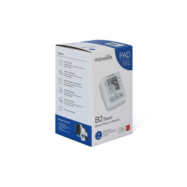Máy đo huyết áp bắp tay Microlife B2 Basic thế hệ mới cho độ chính xác cao, dễ sử dụng
