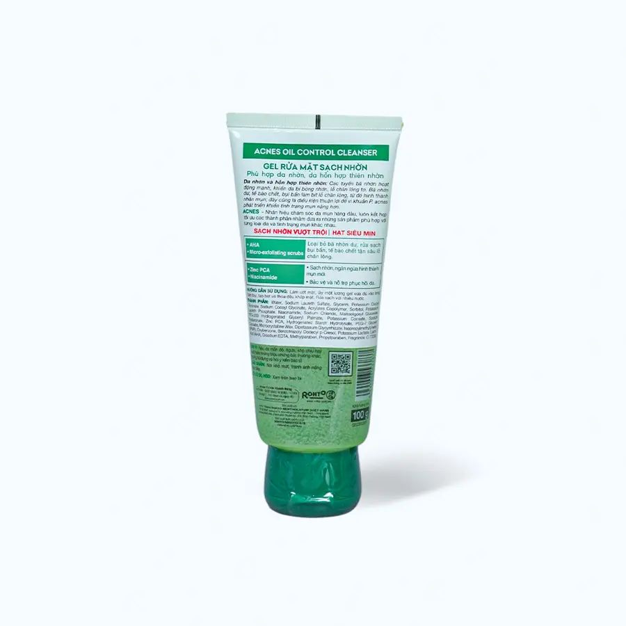 Gel rửa mặt Acnes 25+ Facial Wash sạch da, kháng khuẩn, ngăn ngừa mụn (100g)