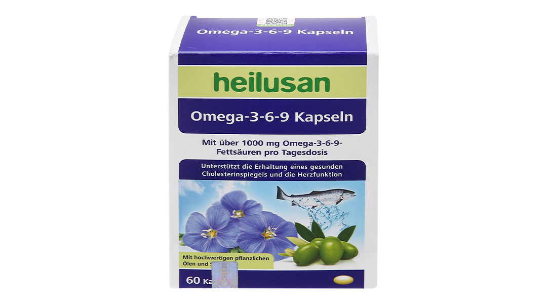Dầu cá Heilusan Omega-3-6-9 Kapseln hỗ trợ giảm mỡ máu hộp 60 viên