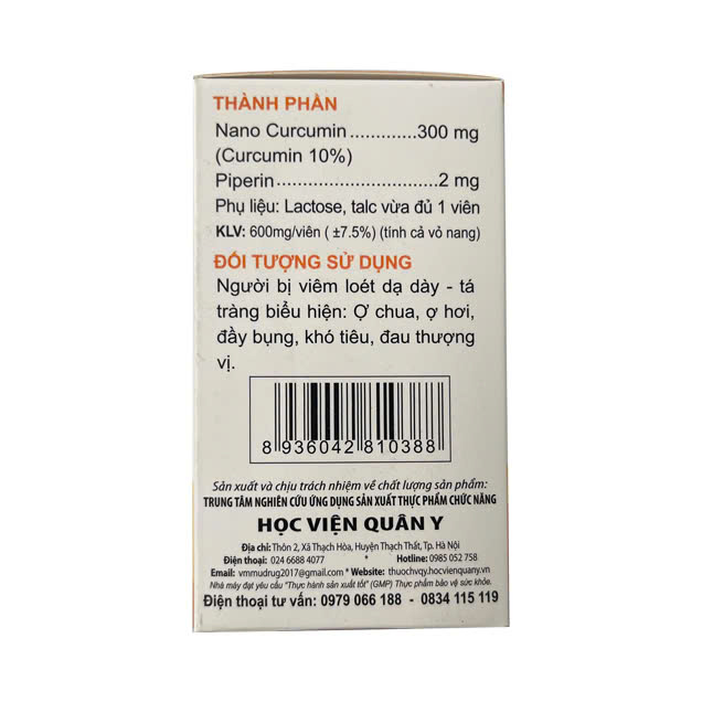 Nano Curcumin - Hỗ trợ viêm loét dạ dày, tá tràng