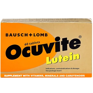 Viên nén Ocuvite Lutein Bausch & Lomb hỗ trợ tăng cường thị lực (3 vỉ x 20 viên)