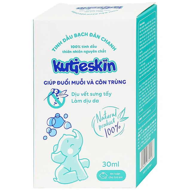 Tinh dầu bạch đàn chanh Kutieskin giúp đuổi muỗi và côn trùng dịu vết sưng tấy, làm dịu da