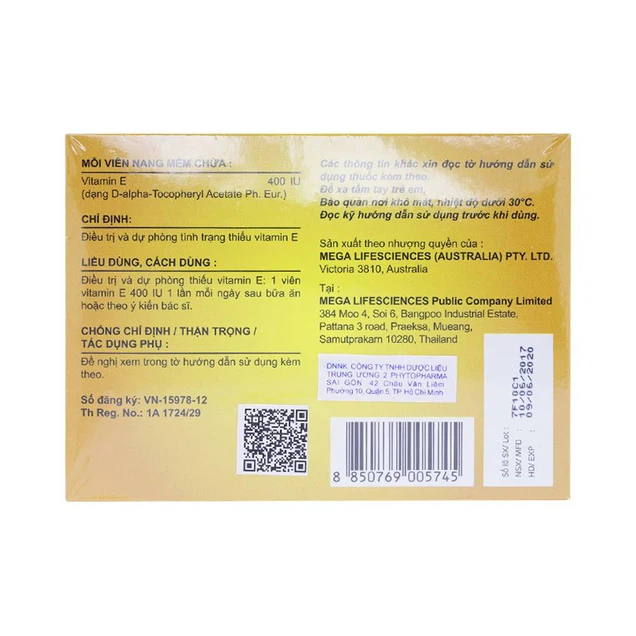 Thuốc Enat 400 MEGA We care điều trị và dự phòng tình trạng thiếu Vitamin E