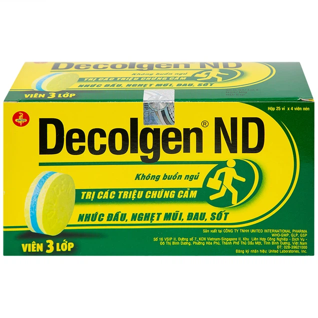 Thuốc Decolgen ND United điều trị các triệu chứng cảm thông thường, viêm mũi dị ứng (25 vỉ x 4 viên)