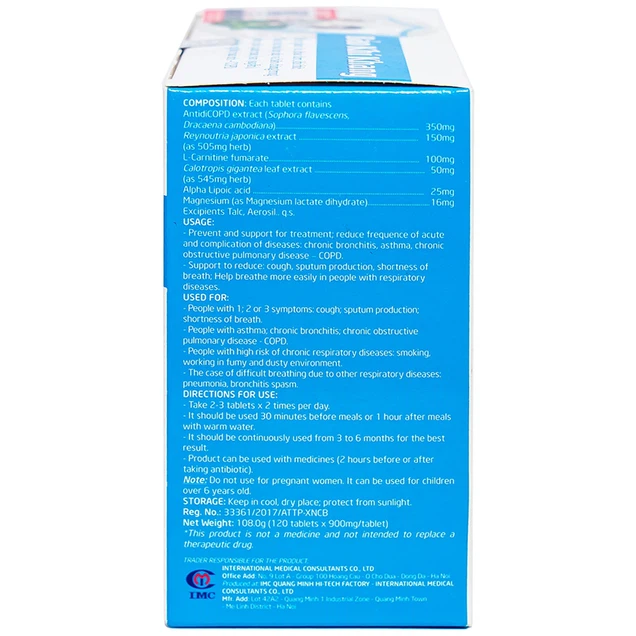 Viên uống Bảo Khí Khang IMC hỗ trợ giảm ho, khạc đờm, khó thở