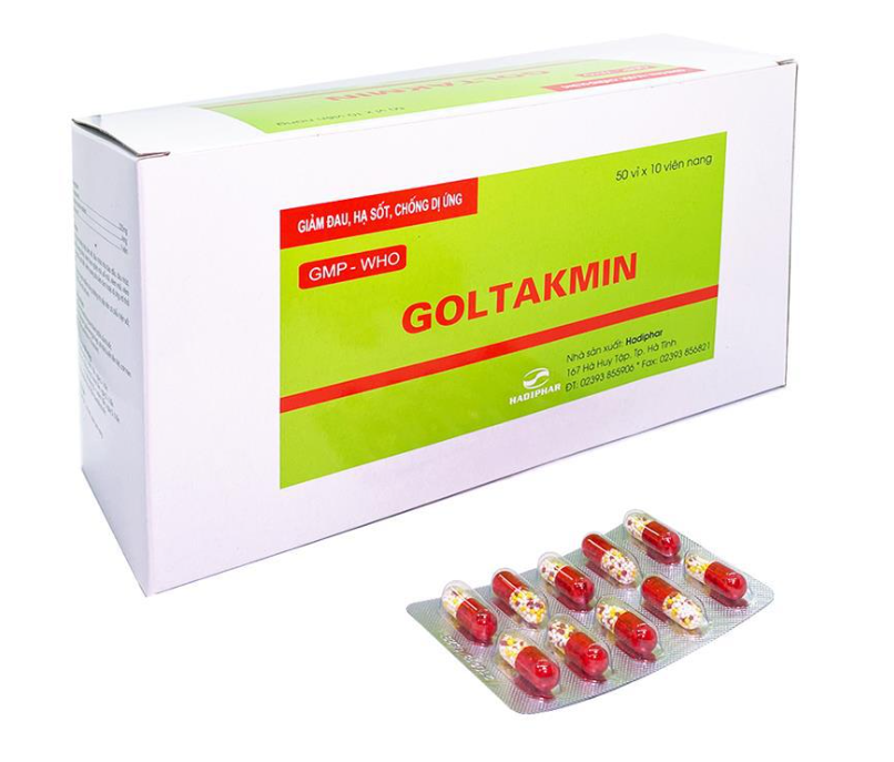 Thuốc Goltakmin Hadiphar điều trị cảm lạnh, nghẹt mũi, viêm mũi dị ứng (50 vỉ x 10 viên)