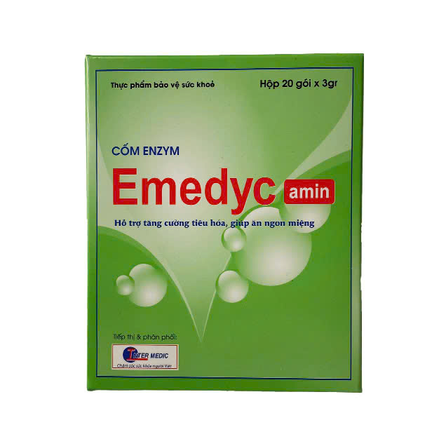 Cốm enzym Emedyc Amin bổ sung men tiêu hóa, vitamin hộp 20 gói x 3g