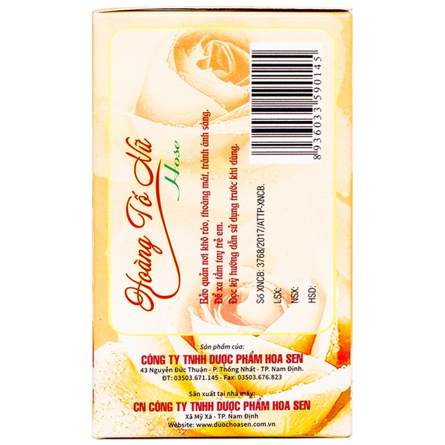 Viên uống Hoàng Tố Nữ Hose Hoa Sen bổ trung ích khí, sinh tân, chỉ khát (60 viên)