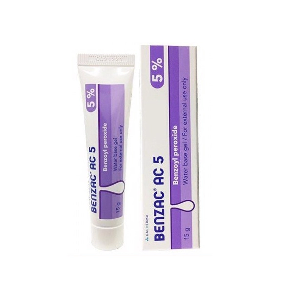 Gel trị mụn Galderma BENZAC AC 5 Benzoyl Peroxide 5% tuýp 15g