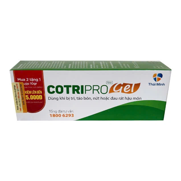 COTRIPRO gel bôi trĩ, nứt hậu môn, co bũi trĩ
