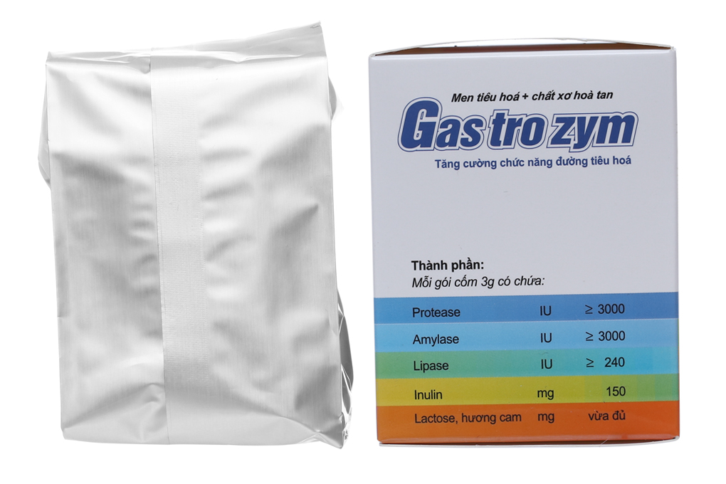 Cốm Gastrozym bổ sung men tiêu hóa, chất xơ hòa tan hộp 20 gói x 3g