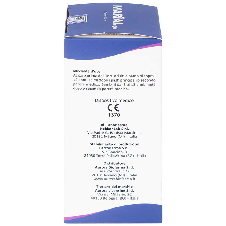 Marial Gel chống trào ngược dạ dày thực quản, bảo vệ, tái tạo và phục hồi niêm mạc họng (20 gói x 15ml)