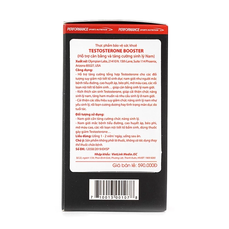 Testosterone Booster Olympian Labs - Hỗ trợ tăng cường sinh lý nam giới