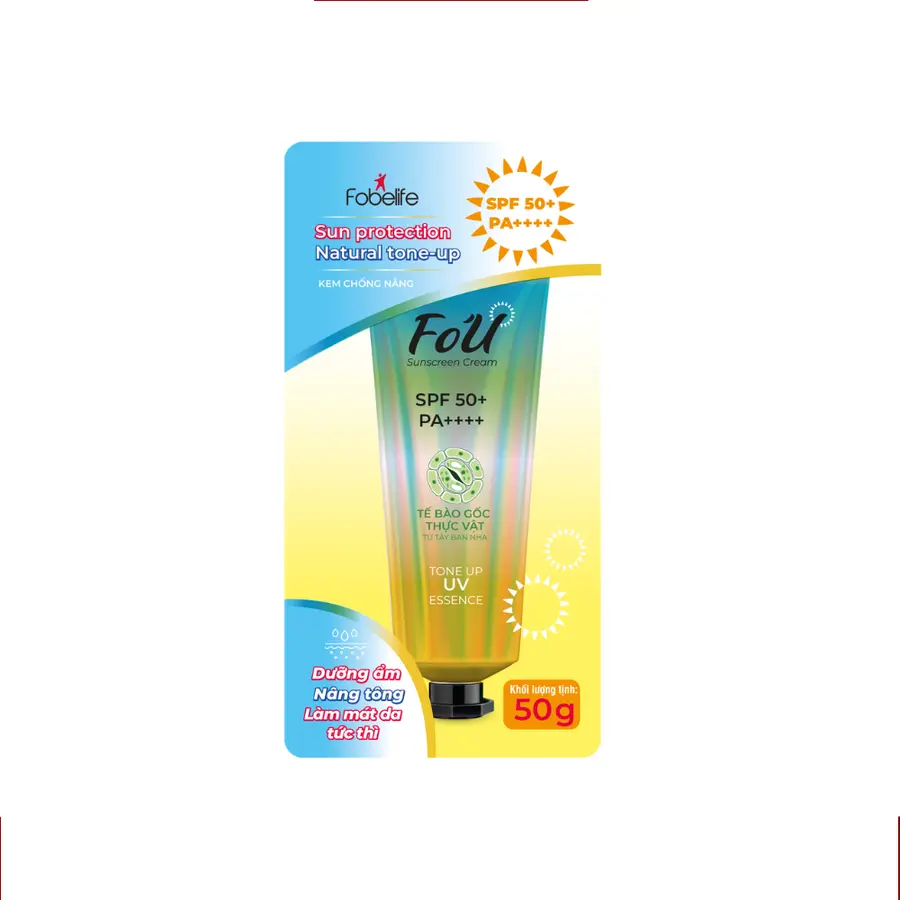 Kem chống nắng FoU SPF50+-Dưỡng ẩm, Nâng tông, làm mát da-Fobelife