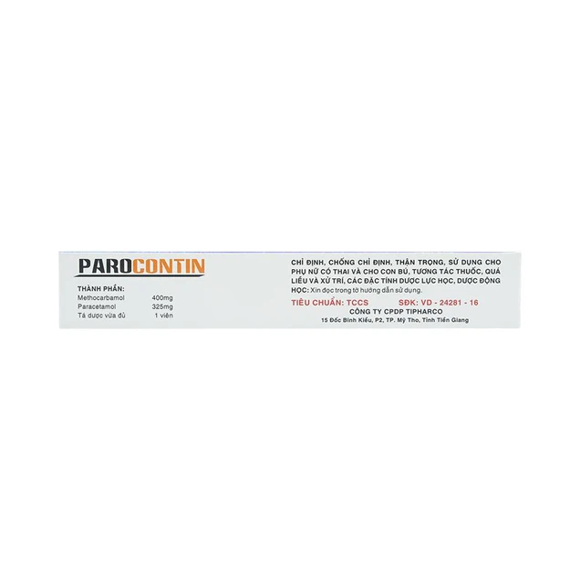 Viên nén Parocontin 400mg/325mg làm giảm đau các cơn đau (3 vỉ x 10 viên)