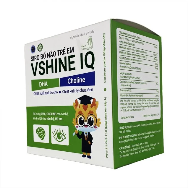 Siro Bổ Não Trẻ Em Vshine IQ- - Bổ sung DHA giúp bổ não, bổ mắt, giúp trí não nhạy bén, thông minh hơn, tiếp thu tốt hơn