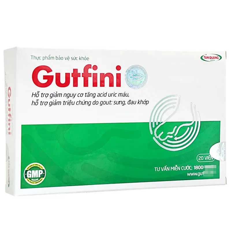 Gutfini, hỗ trợ giảm nguy cơ acid uric máu cao và giảm triệu chứng gout