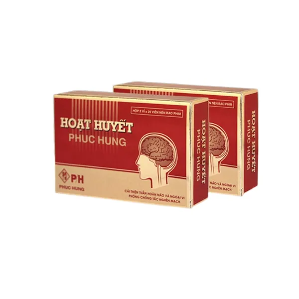 Thuốc Hoạt Huyết Phúc Hưng cải thiện tuần hoàn não và ngoại vi (2 vỉ x 20 viên)