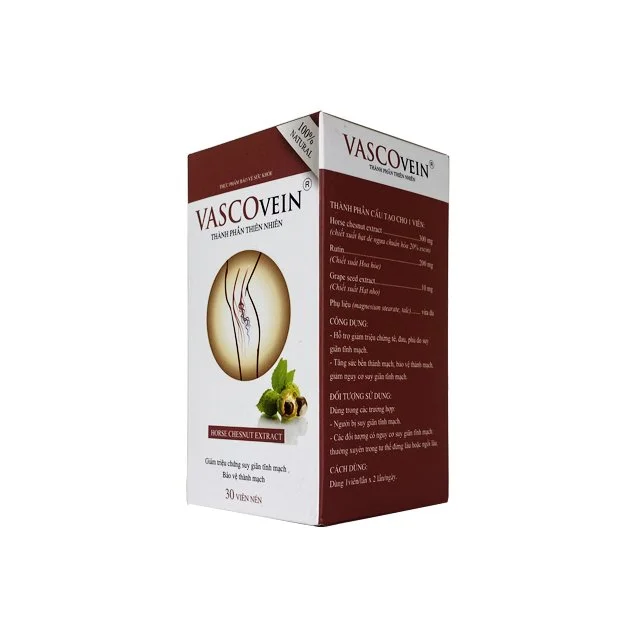 Vascovein hỗ trợ giảm triệu chứng suy giãn tĩnh mạch hộp 30 viên
