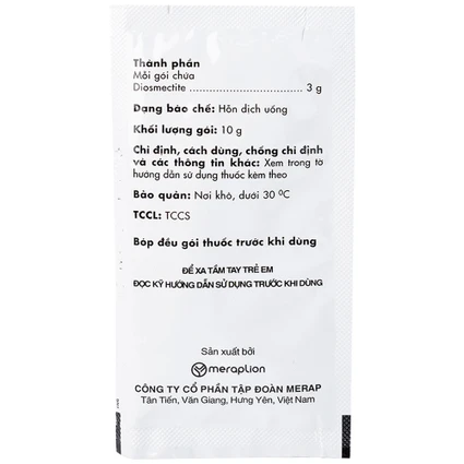Thuốc Diobysta Merap điều trị tiêu chảy cấp và mạn (12 gói)