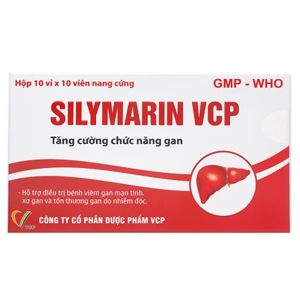 Thuốc Silymarin VCP điều trị bệnh viêm gan mạn tính, xơ gan (10 vỉ x 10 viên)