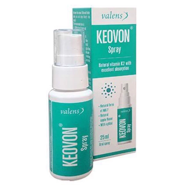 Dung dịch Keovon Spray Valens 25ml bổ sung vitamin K2, hỗ trợ hấp thu canxi vào xương