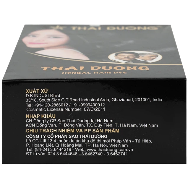Nhuộm tóc dược liệu Thái Dương nhuộm phần tóc bạc (5 gói)