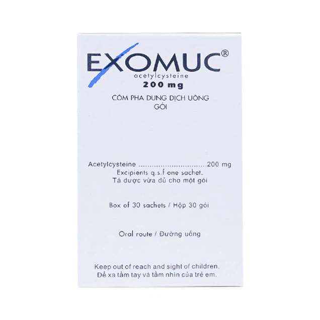 Cốm Exomuc Bouchara điều trị rối loạn chất tiết phế quản (30 gói)