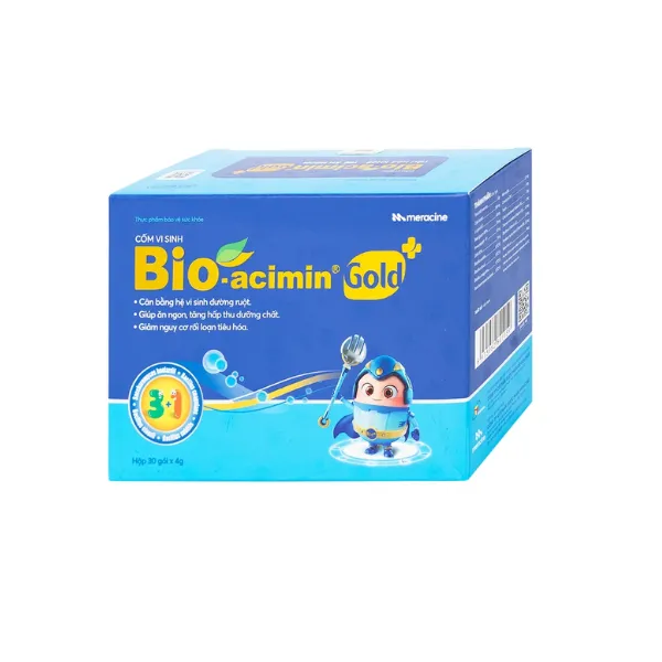 Cốm vi sinh Bioacimin Gold Meracine cân bằng hệ vi sinh đường ruột, giảm nguy cơ rối loạn tiêu hóa