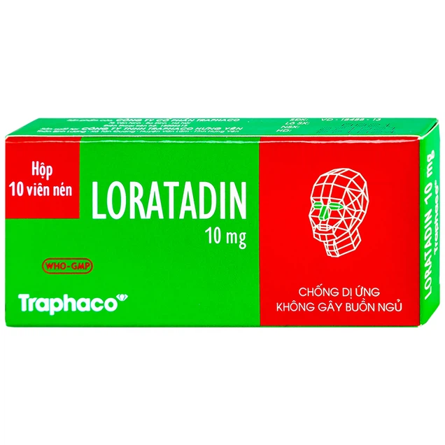 Loratadin 10mg-Traphaco- giảm viêm mũi dị ứng, viêm kết mạc, ngứa, mày đay
