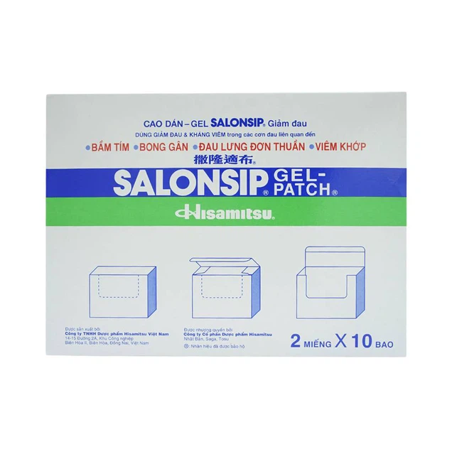 Cao dán - gel Patch Salonsip  giảm đau, kháng viêm do bầm tím, bong gân