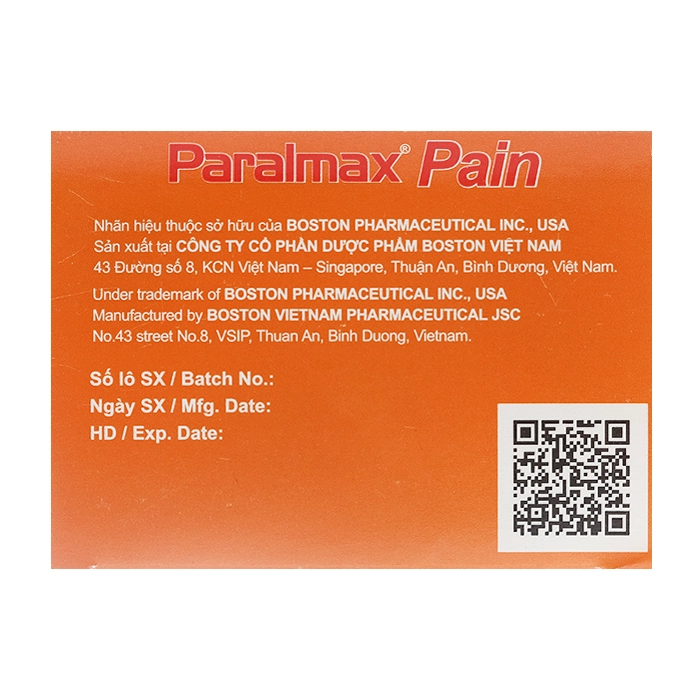 Paralmax Pain trị cơn đau nhẹ đến trung bình