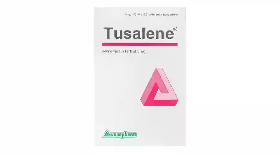 Tusalene 5mg trị triệu chứng các dạng dị ứng, ho khan, mất ngủ (10 vỉ x 25 viên)